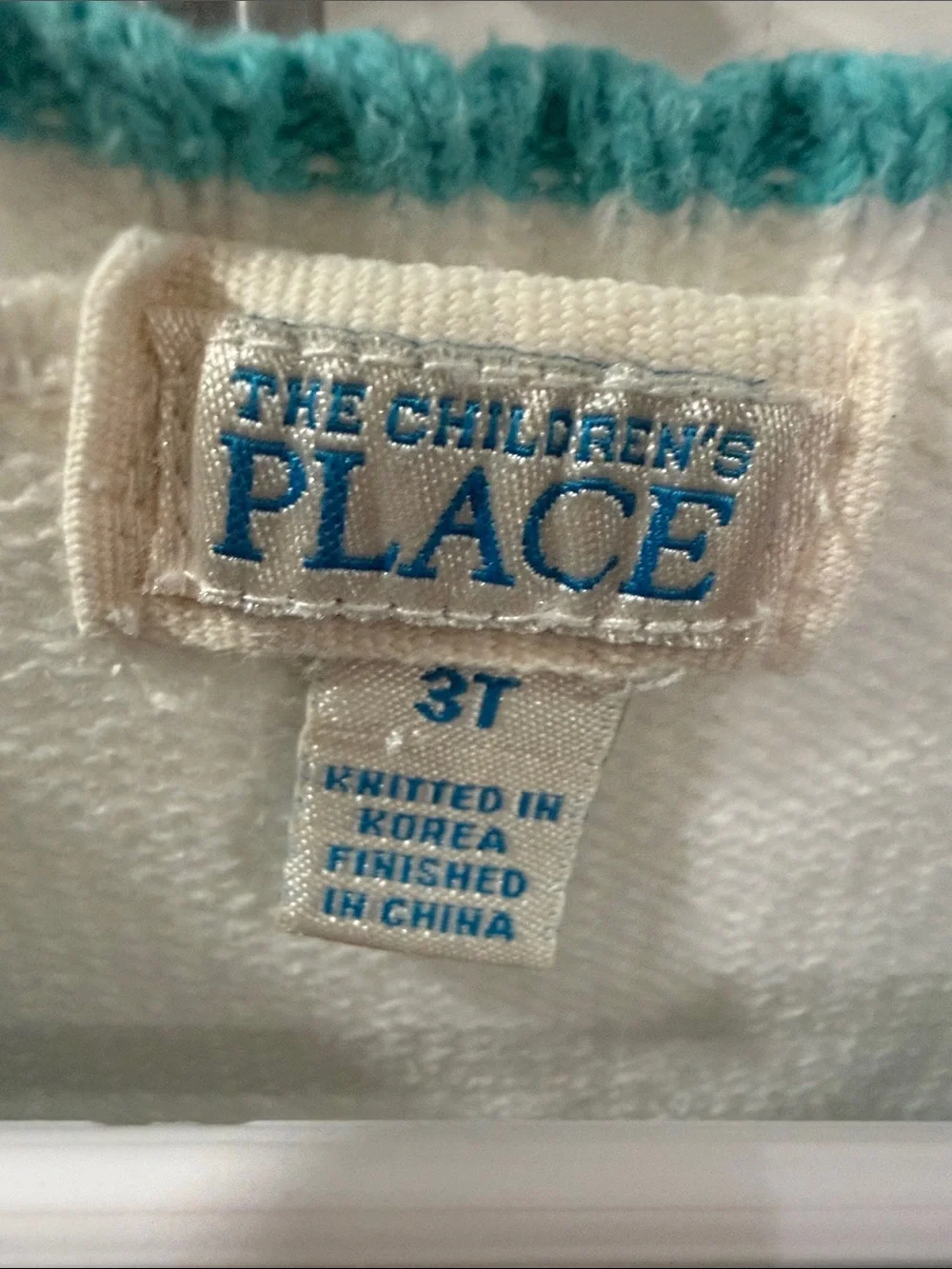 The Childrens Place Girls White & Teal Argyle Sweater Vest